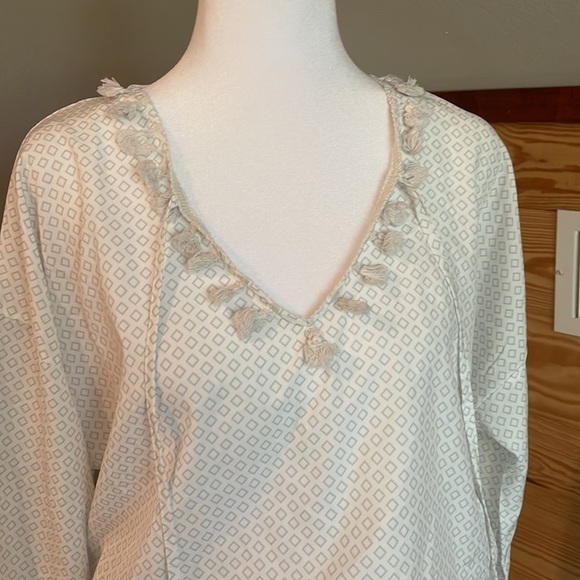 Alynniya Fringe Smocked V-Neck Swimsuit Coverup Medium NWT - Picture 5 of 6